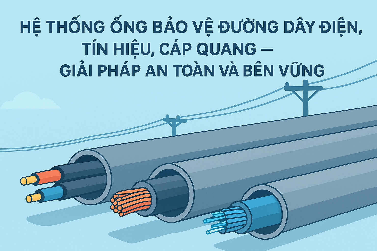 Hệ thống bảo vệ đường dây điện, tín hiệu, cáp qyabg
